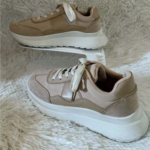 Madden Girl Angiee Sneakers - Women's Beige Lace-Up Platform Sneakers, Size 10 - Picture 2 of 16